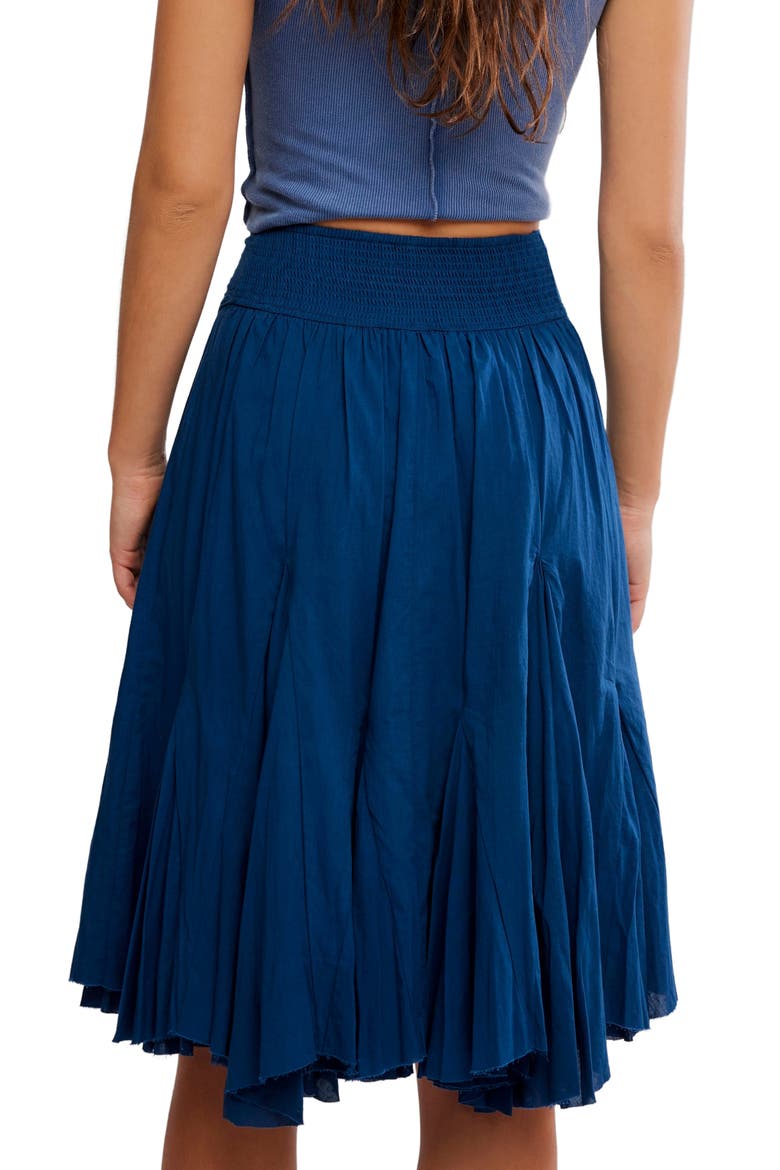 Frida Embroidered Godet Midi Skirt, Alternate, color, POSEIDON