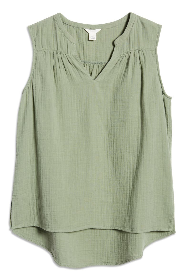 Gathered A-Line Tank, Alternate, color, GREEN DUNE