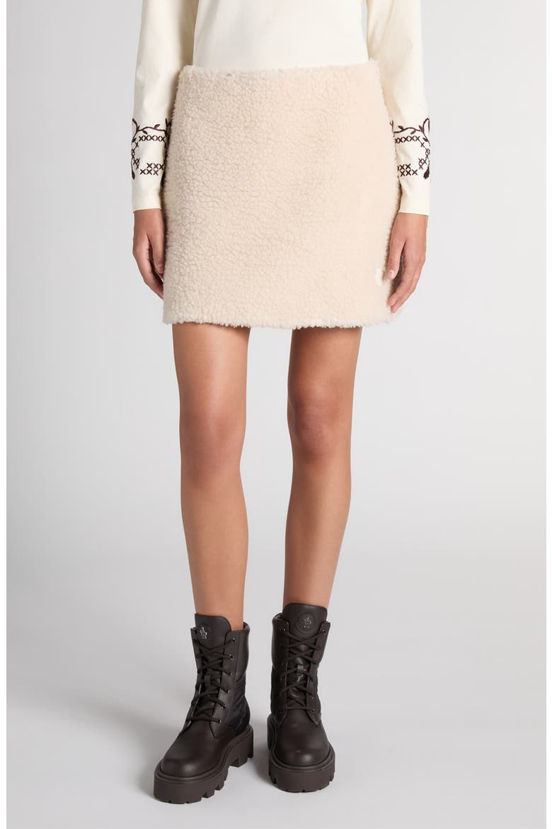 High Pile Fleece Miniskirt, Main, color, WHITE