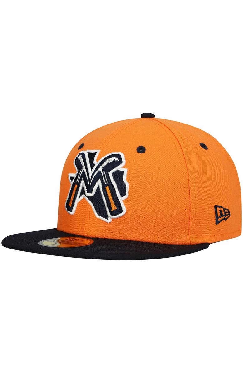 New Era Men's New Era Orange Midland Rockhounds Authentic Collection Road 59FIFTY Fitted Hat, Main, color, 