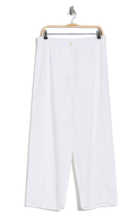 Wide Leg Organic Linen Ankle Pants