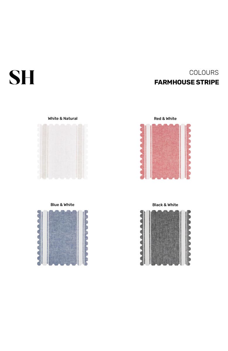 Solino Home Linen Placemats - Country Stripe, 14" x 19" Inch, Alternate, color, Black