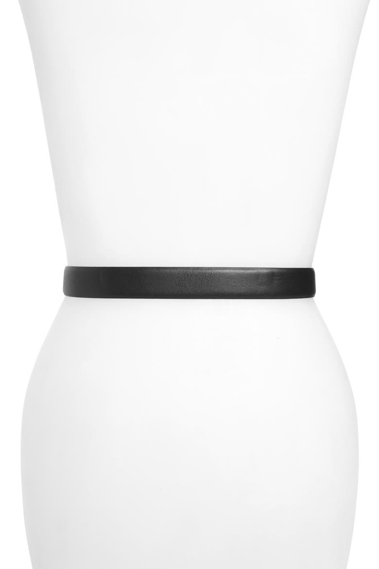 Kira Leather Belt, Alternate, color, BLACK/ GOLD