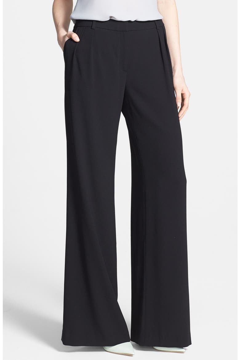 Pleated Wide Leg Pants, Main, color, BLACK