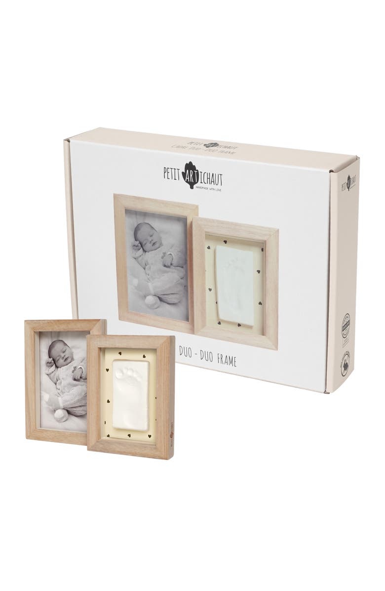 Petit Artichaut Duo Baby Frame - Baby Handprint & Photo Frame, Keepsake Gift, Main, color, Pretty Hearts