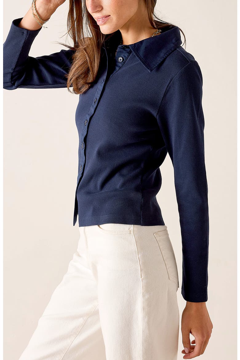 Earhart Button Down Ribbed Oxford, Alternate, color, Navy