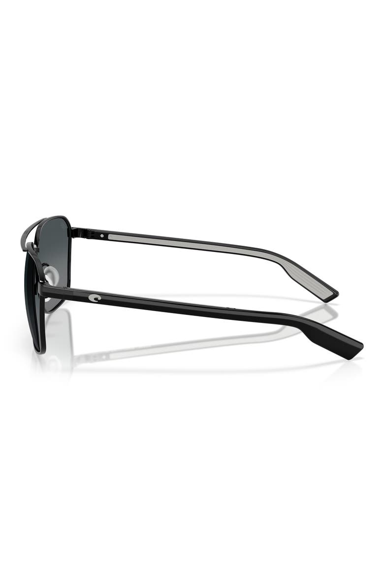 58mm Polarized Gradient Rectangular Sunglasses, Alternate, color, BLACK/ GRAY GRADIENT 580G