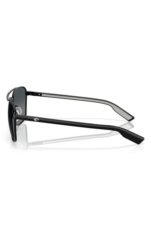 Costa Del Mar 58mm Polarized Gradient Rectangular Sunglasses In Black/gray Gradient 580g