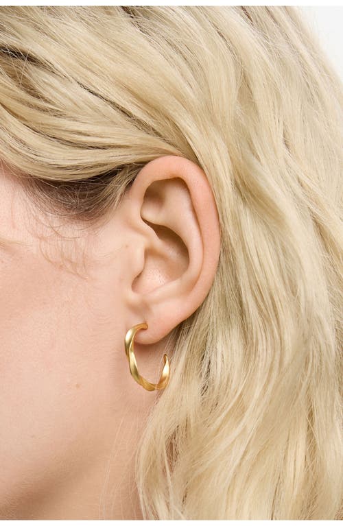 Bimba Y Lola Matte Uneven Hoop Earrings In Gold