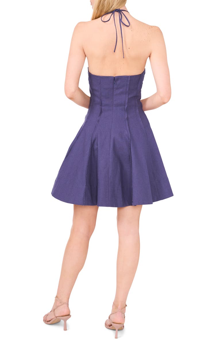 Parker The Dayna Halter Fit & Flare Linen & Cotton Minidress, Alternate, color,