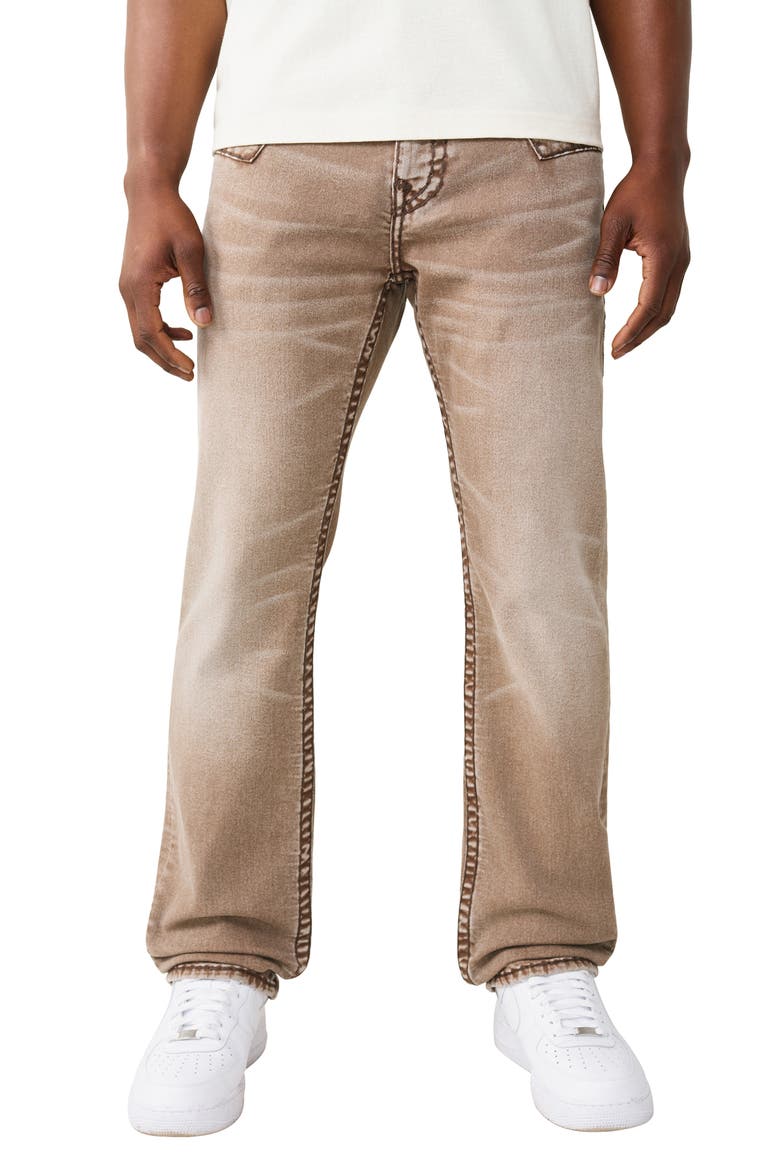 Ricky Super T Jimmy Flap Straight Jeans, Main, color, OVERGROWN TAN WASH