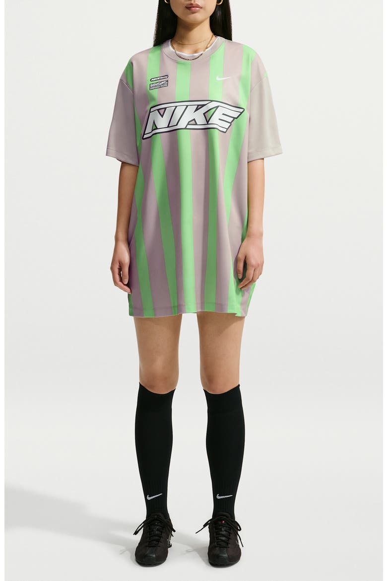 Sporty T-Shirt Dress, Main, color, CREAM II/ ILLUSION GREEN