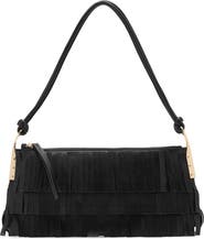 MANGO Fringe Leather Shoulder Bag