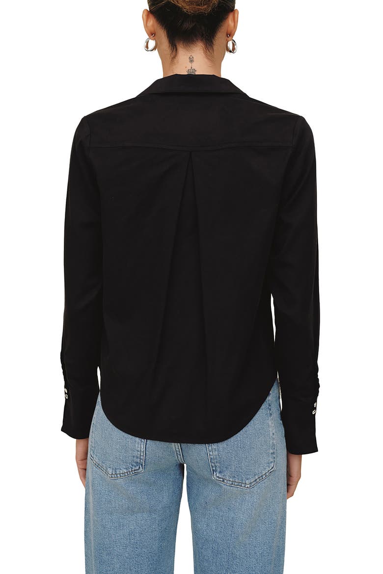 Zip Front Long Sleeve Shirt, Alternate, color, BLACK