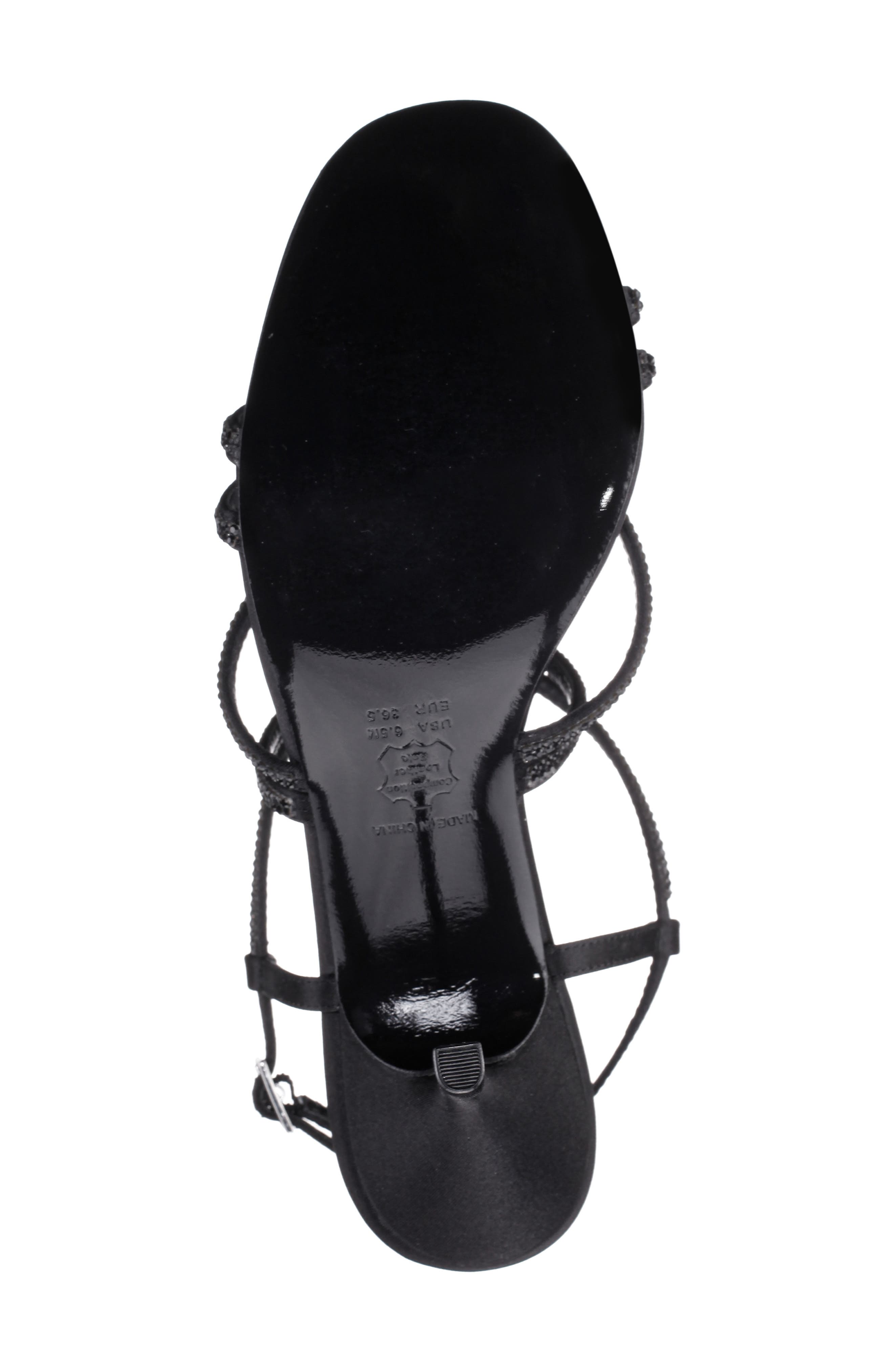 Nina Briegh Ankle Strap Sandal, Alternate, color, Black