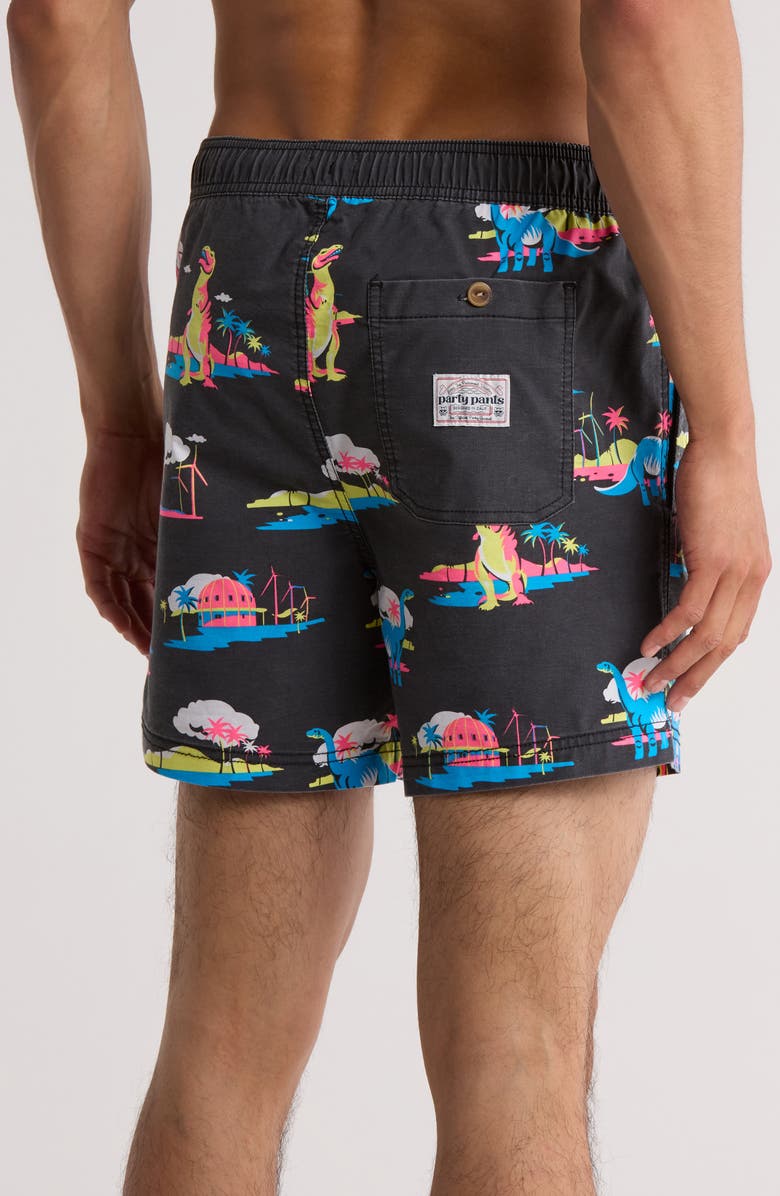 Party Pants Print Swim Trunks, Alternate, color, Black