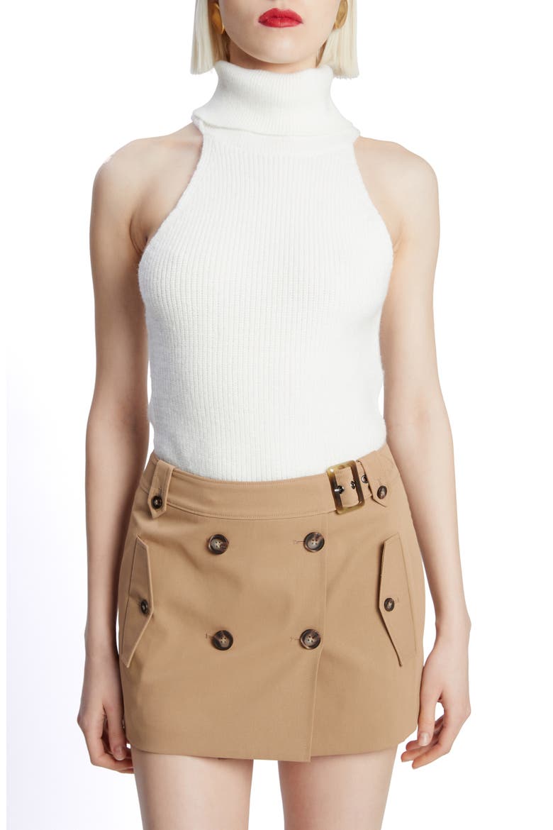 Aleia Turtleneck Sleeveless Rib Sweater, Main, color, ORCHID WHITE