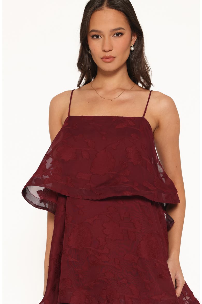 Nerissa Tiered Maxi Dress, Alternate, color, BURGUNDY