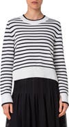 Akris punto Stripe Boxy Cotton Sweater