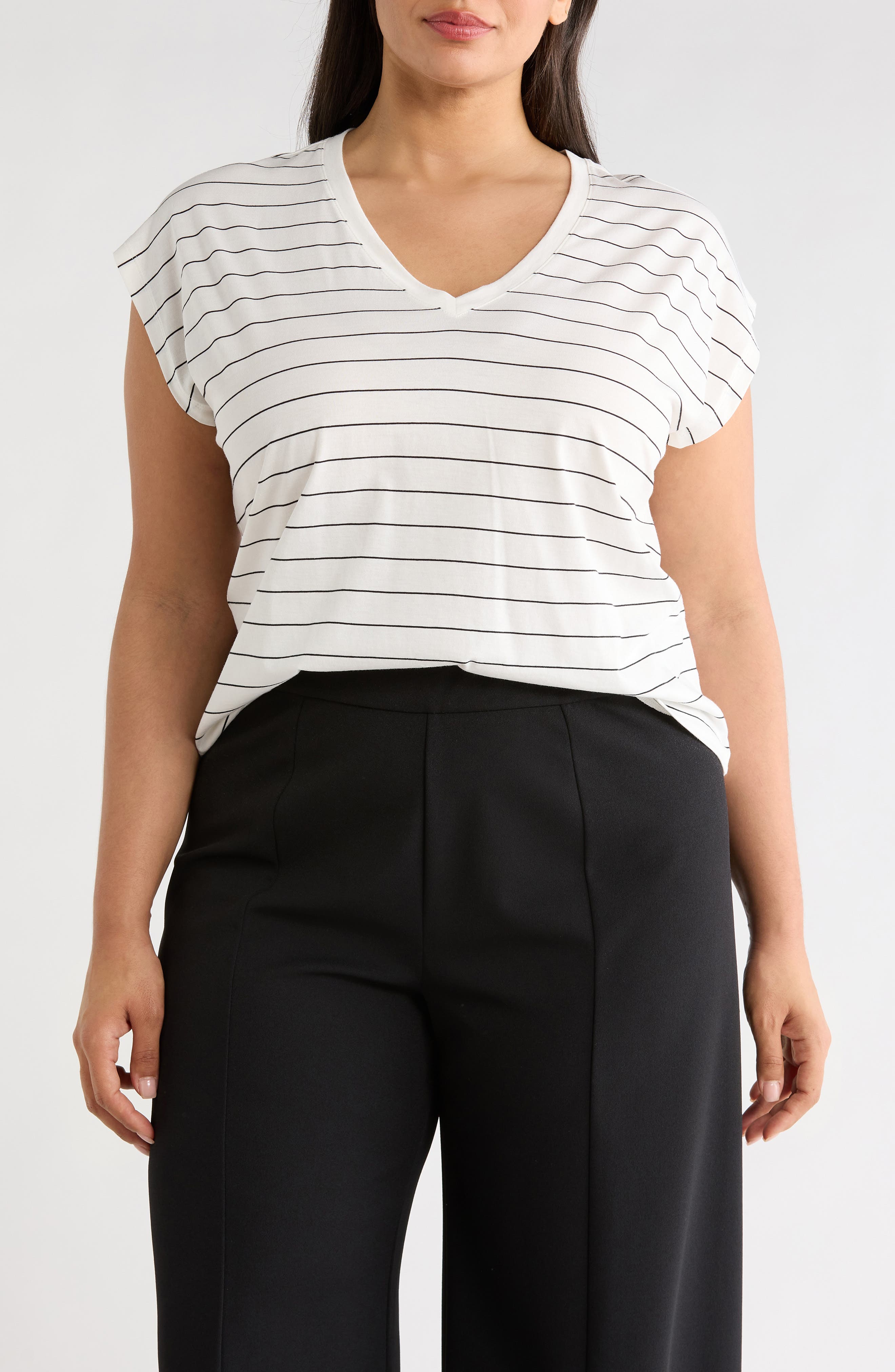 IVORY BLACK LAUREN STRIPE