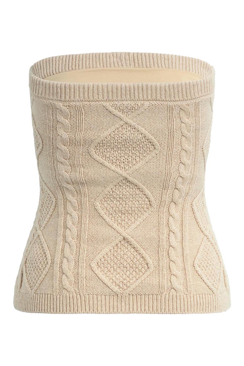 The Layla Cable Knit Bustier, Alternate, color, CREAM