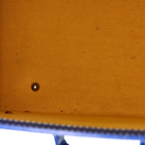 Pre-owned Goyard Goyard Saigon Top Handle Bag Coated Canvas With Leather Pm In Blue