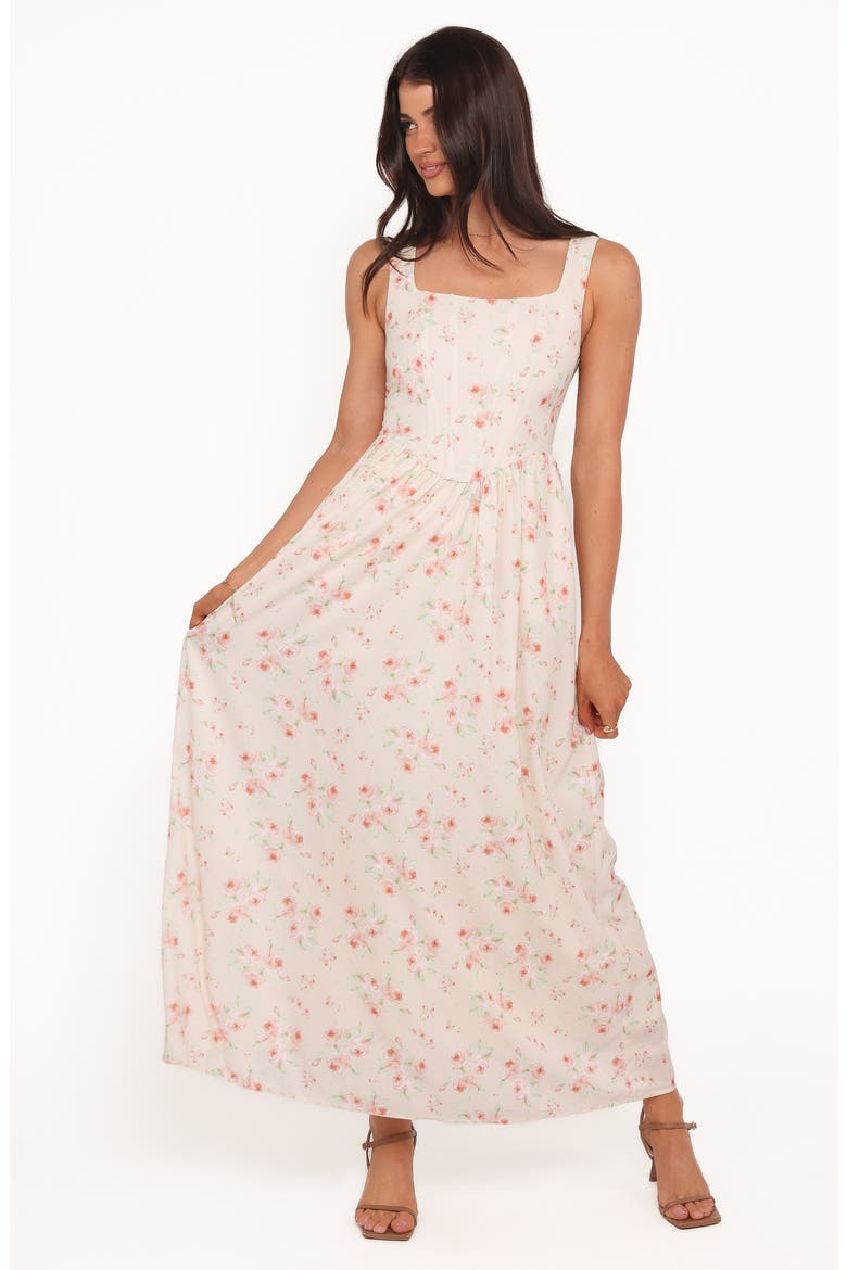 Vespa Floral Fit & Flare Dress, Alternate, color, PEACH FLORAL
