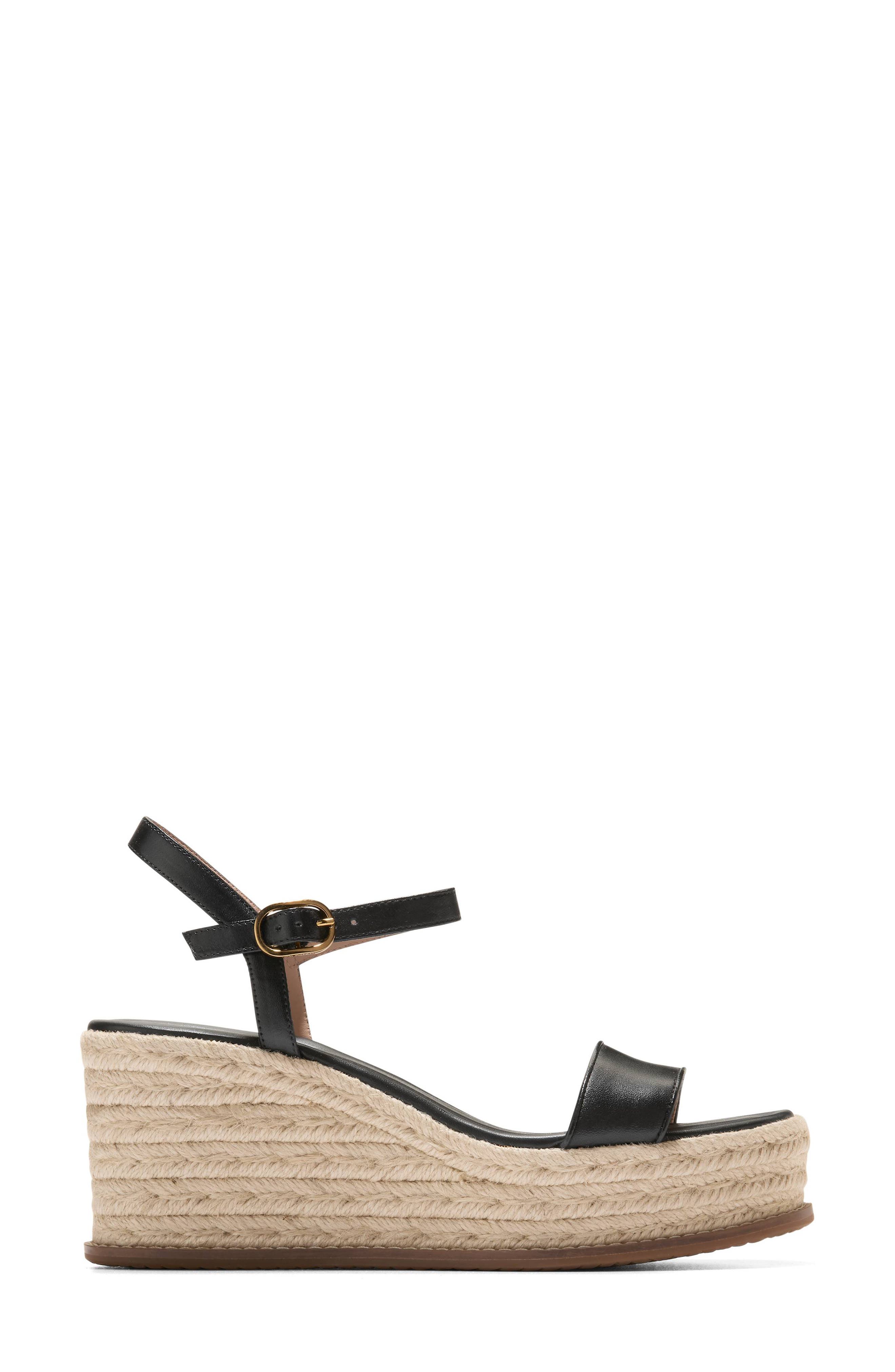 Cole Haan Keeton Cloudfeel Espadrille Ankle Strap Platform Wedge Sandal, Alternate, color, 