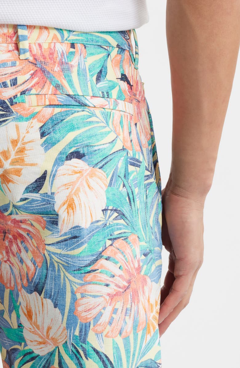 Tommy Bahama Chip Shot Positano Palms Stretch Ripstop Shorts, Alternate, color, Lychee