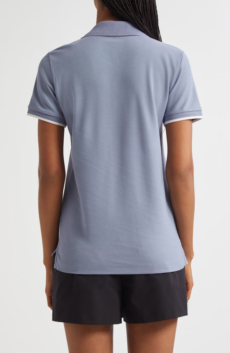 Moncler Logo Patch Cotton Piqué Polo, Alternate, color, Rain Washed