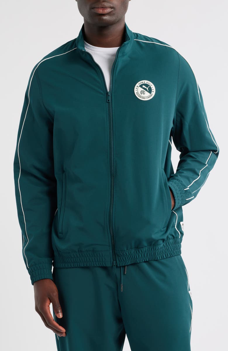 PUMA GOLF x Reigning Champ T7 Track Jacket, Alternate, color, Green Terrain