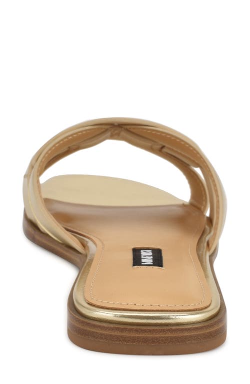 Nine West Glorie Slide Sandal In Gold