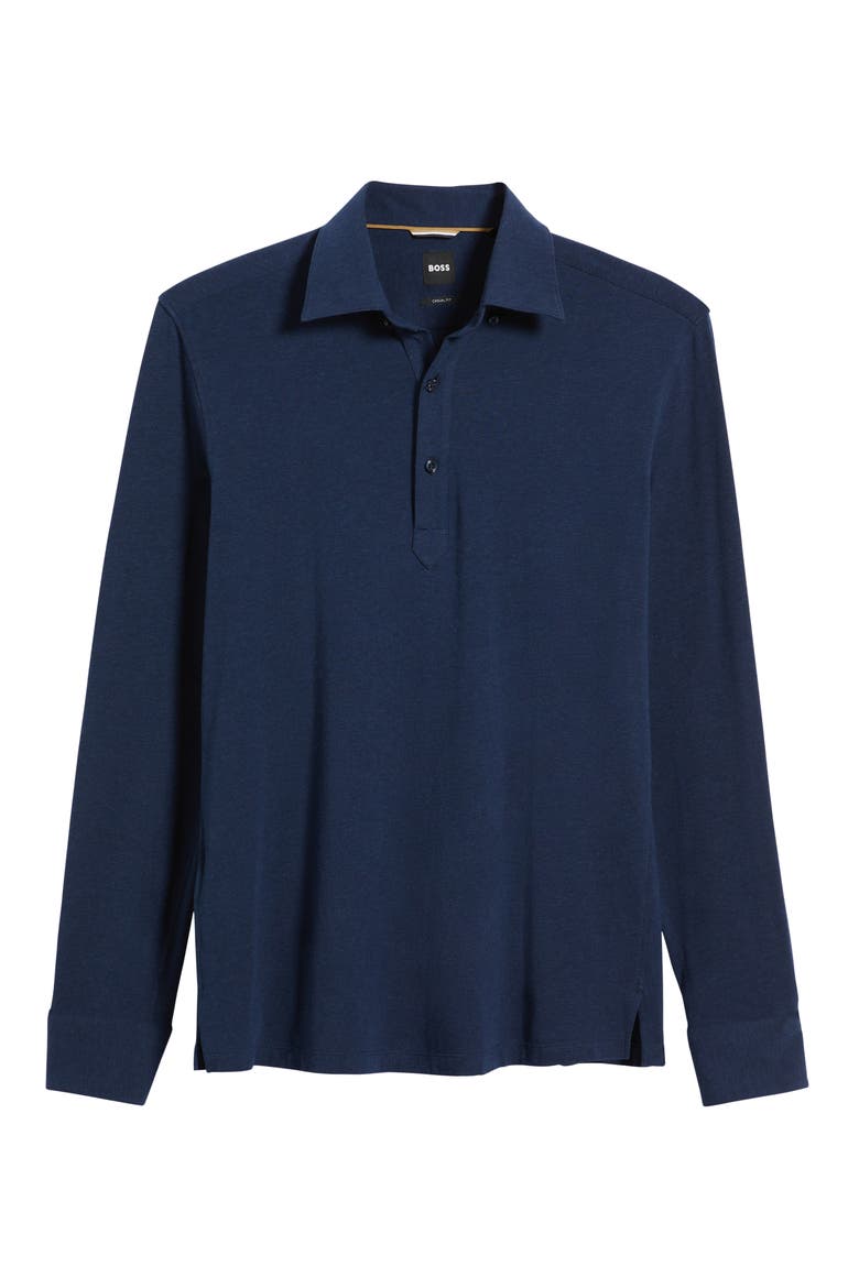 Hal Long Sleeve Polo, Alternate, color, DK BU