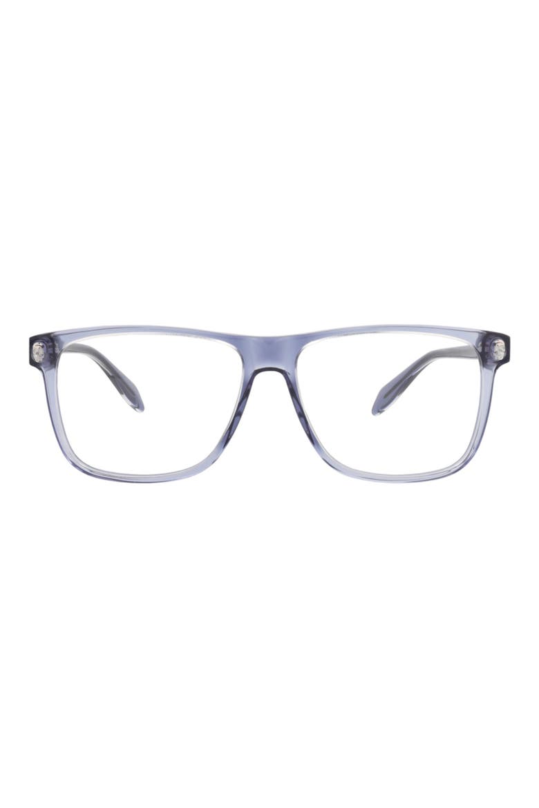 56mm Square Sunglasses, Main, color, BLUE BLUE TRANSPARENT
