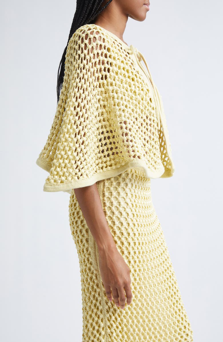 Diotima Crystal Mesh Capelet, Alternate, color, Butter