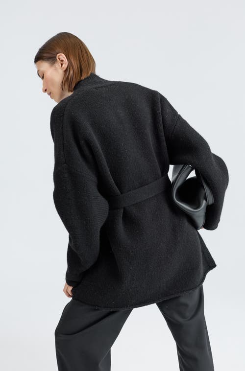 Almina Concept Wrap Cardigan In Black