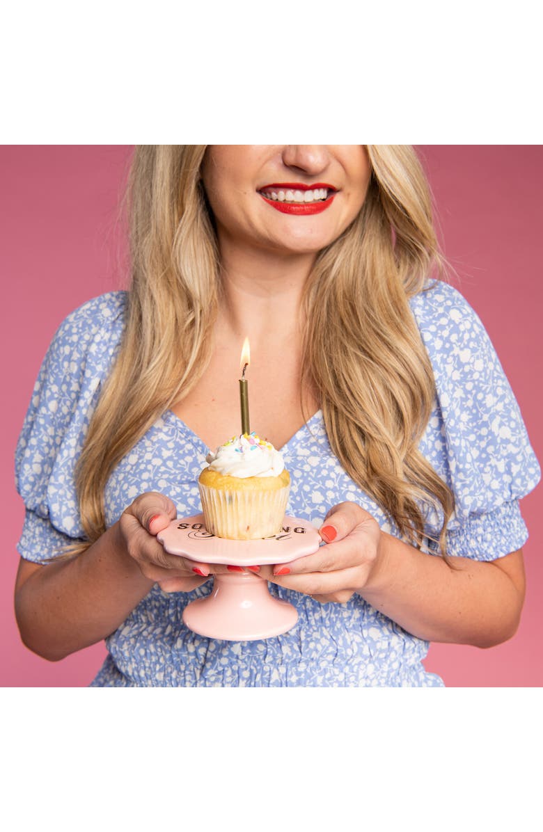 Totalee Gift Something Sweet Cupcake Pedestal Ceramic Pink, Alternate, color, Pink