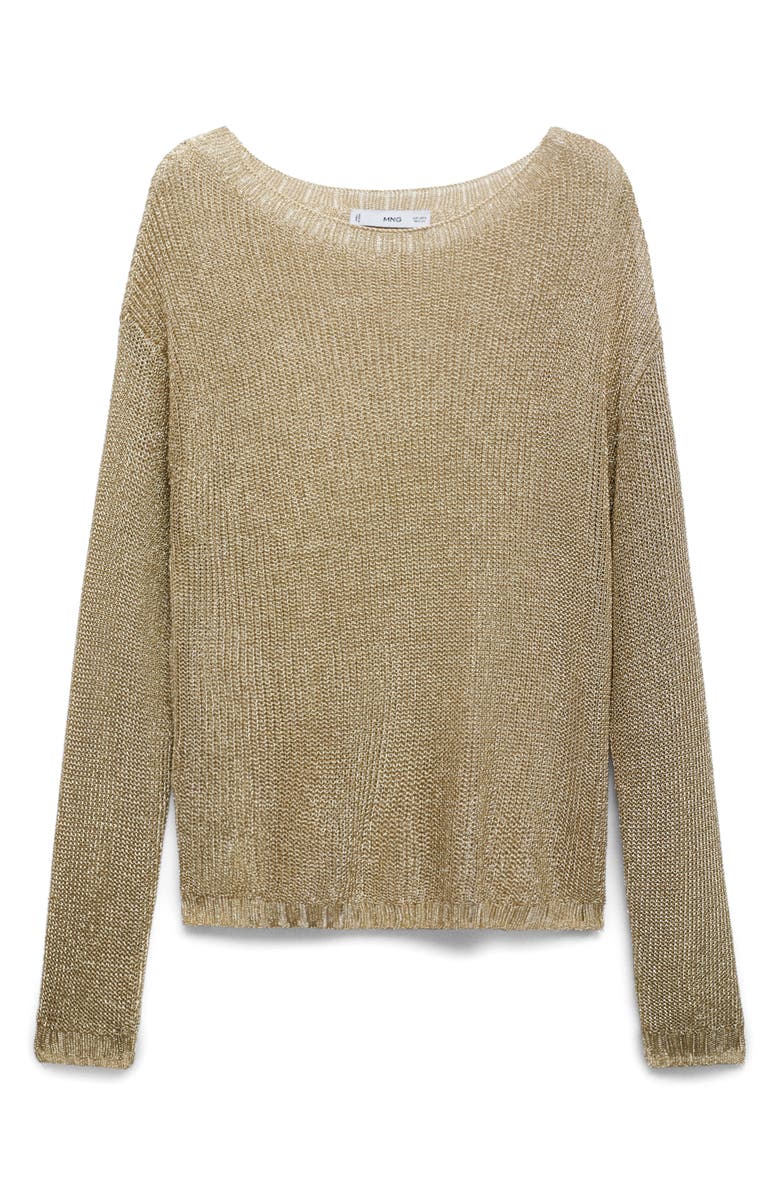 MANGO Metallic Open Stitch Sweater, Alternate, color,