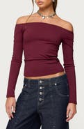 EDIKTED Katie Off the Shoulder Long Sleeve Top