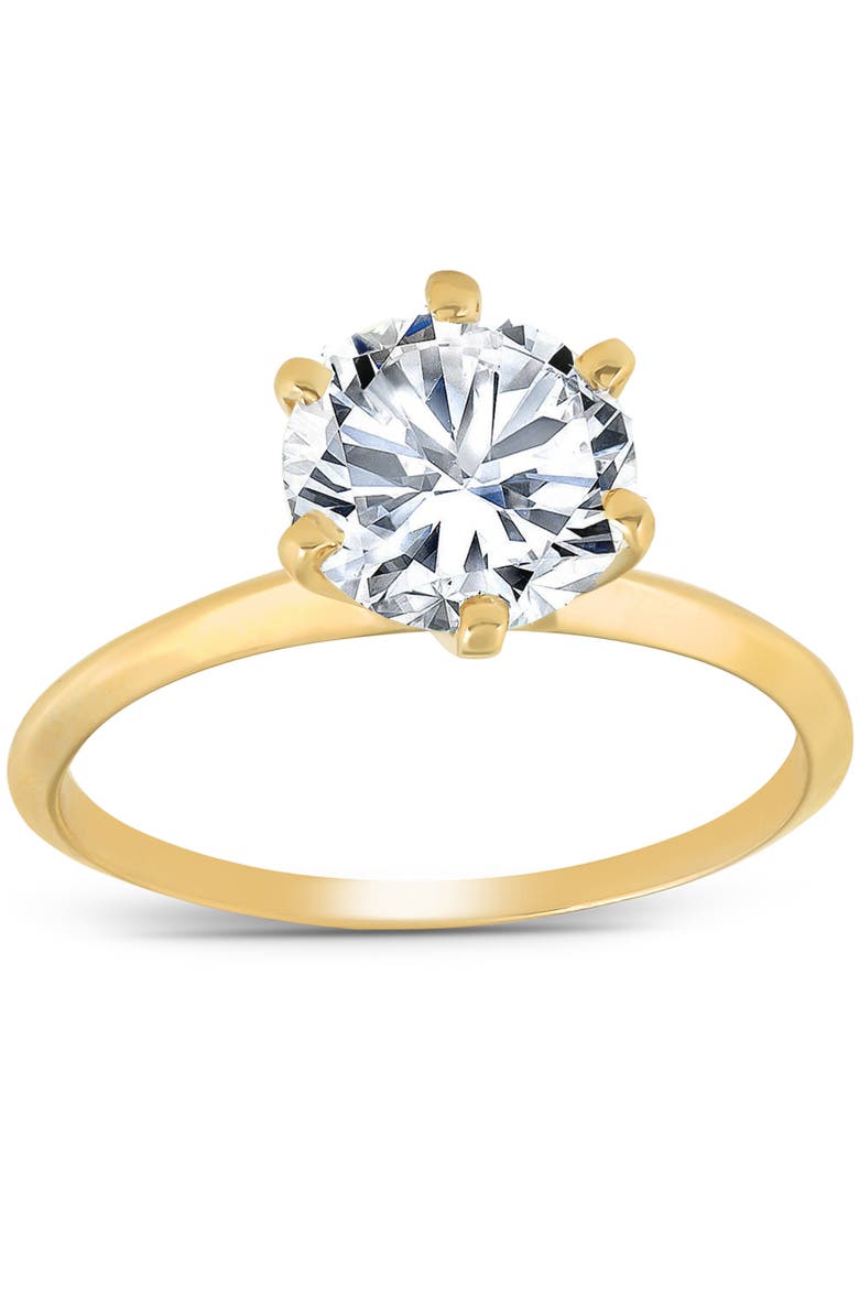 2 Ct Round Solitaire Diamond Engagement Ring 14k Gold, Main, color, 14k Yellow Gold