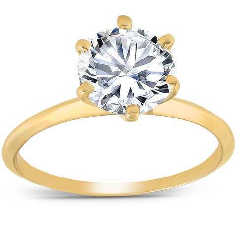 2 Ct Round Solitaire Diamond Engagement Ring 14k Gold