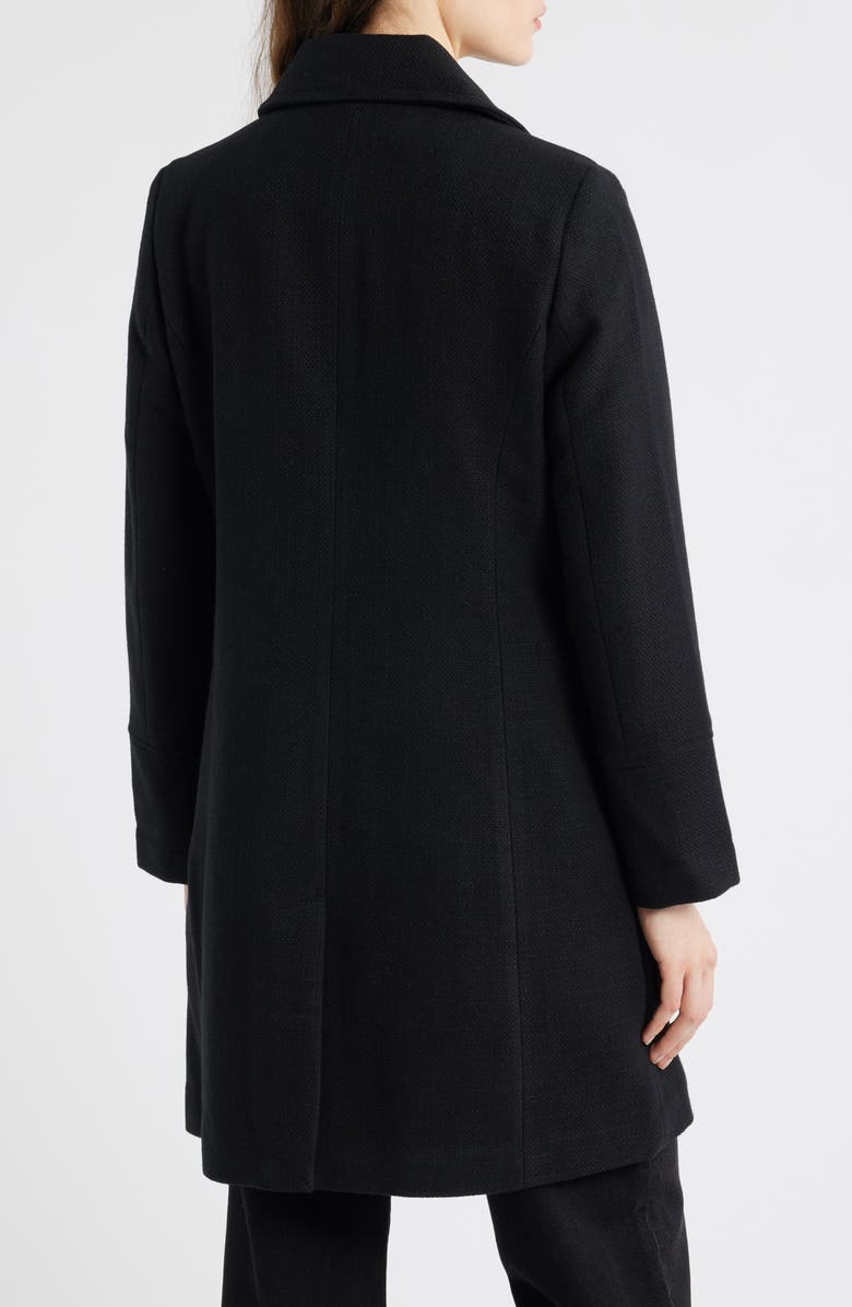 CeCe Longline Canvas Coat, Alternate, color, Black