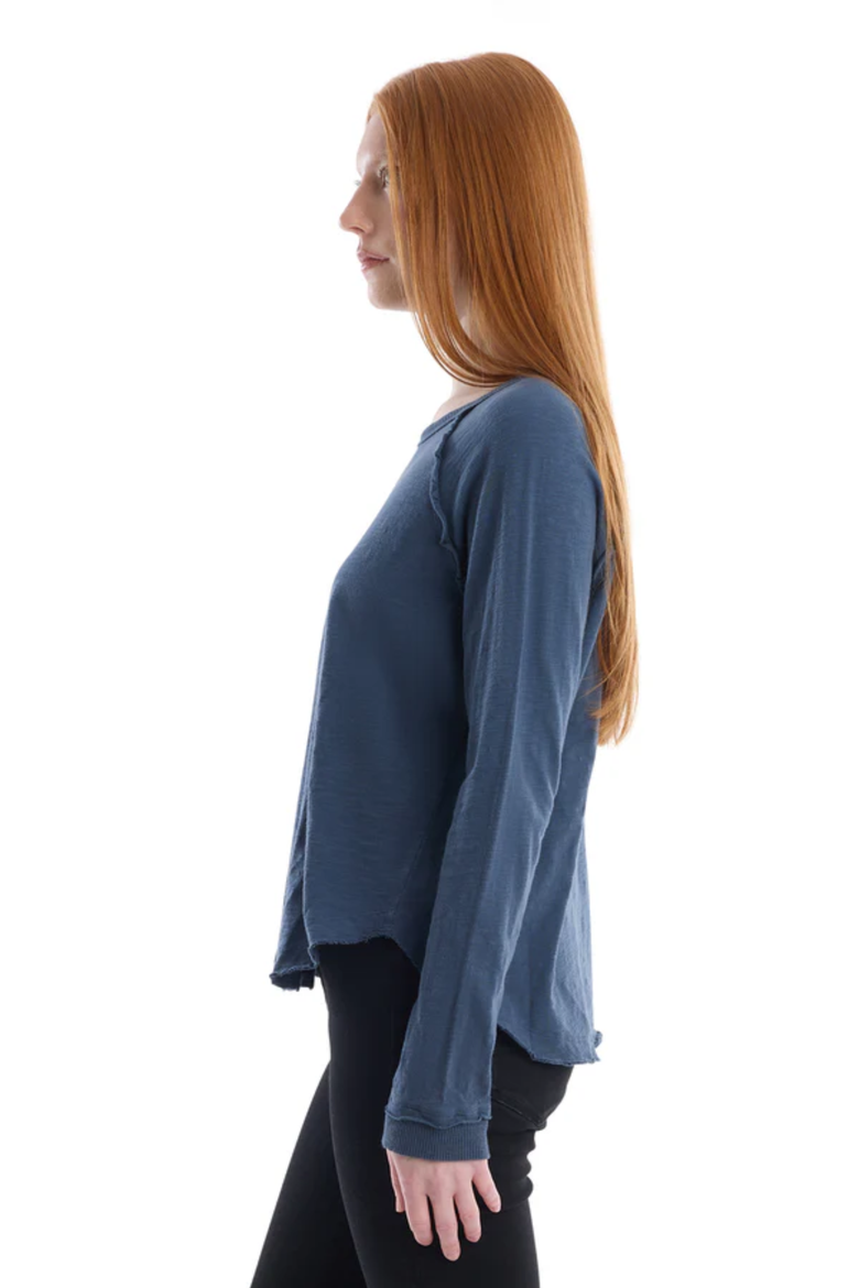 Raglan Long Sleeve Tee with Ruffle Detail, Alternate, color, Legion Blue