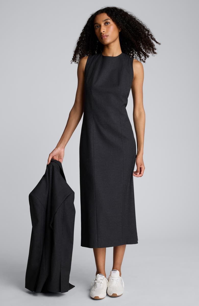 Kenneth Cole Modern Sleeveless Sheath Midi Dress, Alternate, color, Char Cole