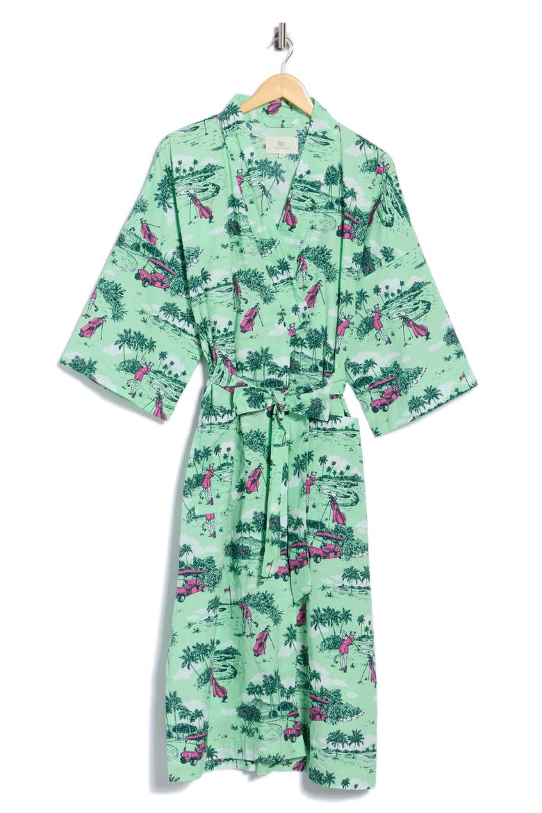 Print Robe, Alternate, color, PUTTING GREEN