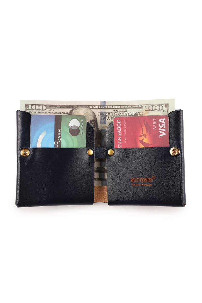 Celosia Genuine Leather Bi Fold Wallet, Alternate, color, Navy