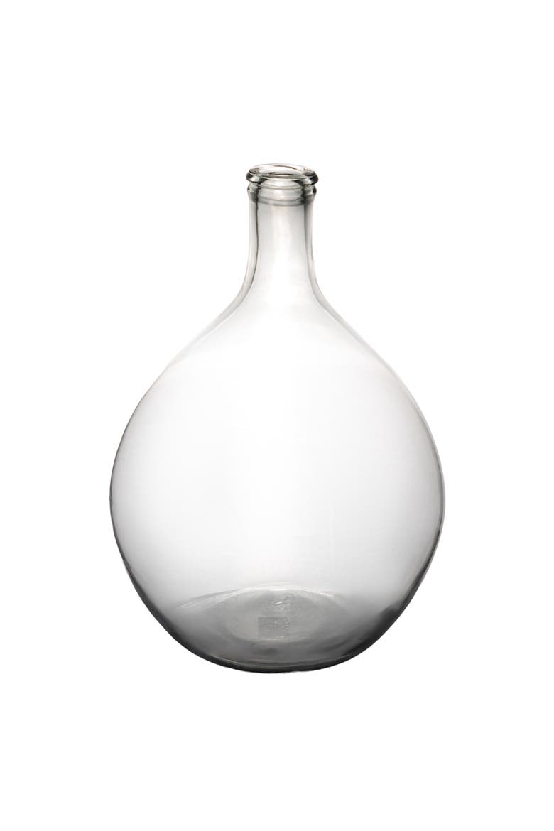 Large Decorative Glass Bottle, Clear, Main, color, Clear