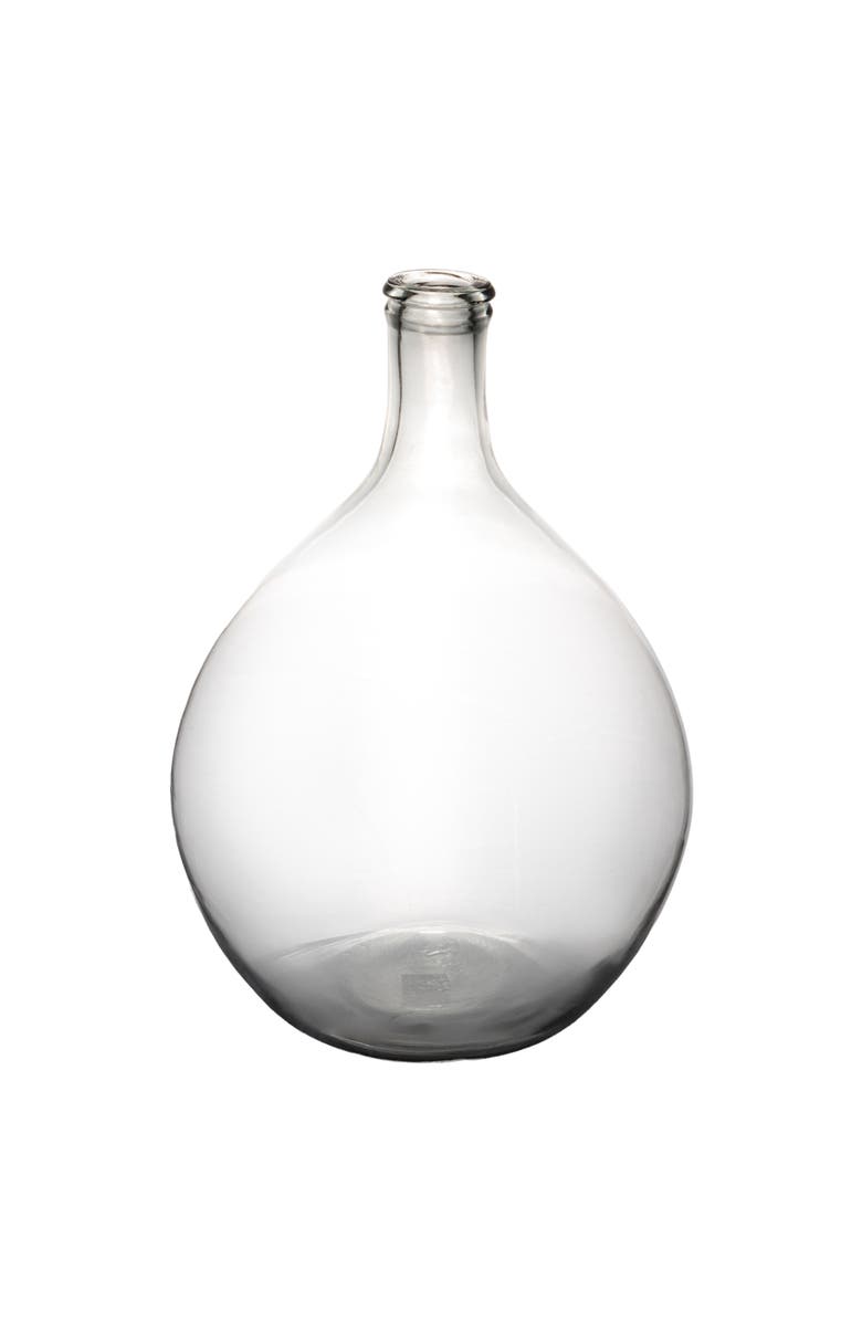 Storied Home Large Decorative Glass Bottle, Clear, Main, color, 