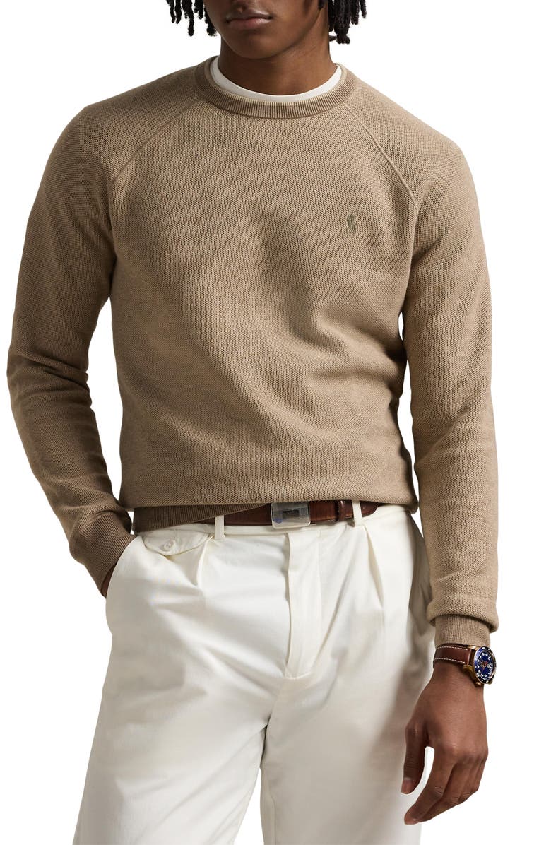 Polo Ralph Lauren Textured Cotton Crewneck Sweater, Main, color, 