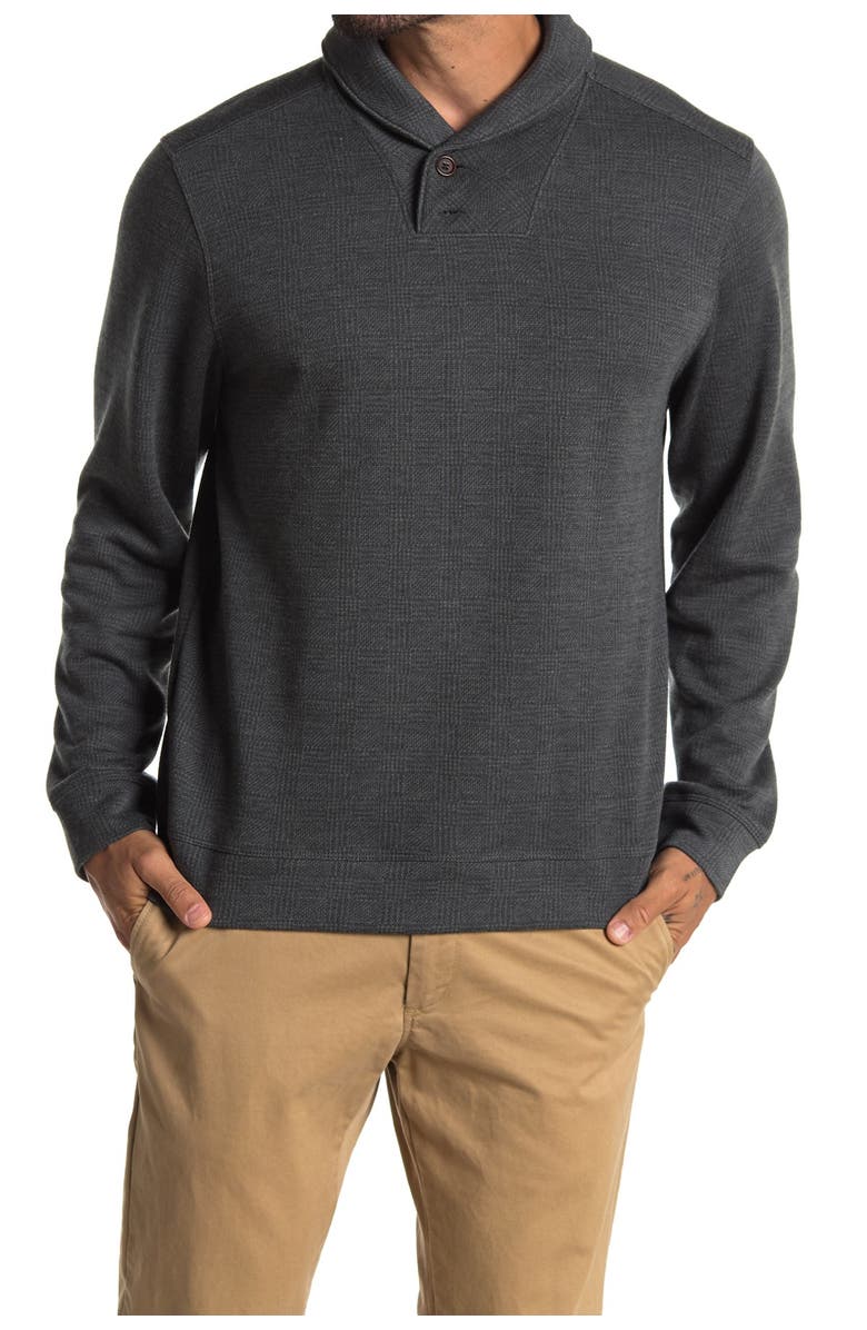Tommy Bahama Sanbar Plaid Shawl Collar Double Button Fleece Pullover, Main, color,